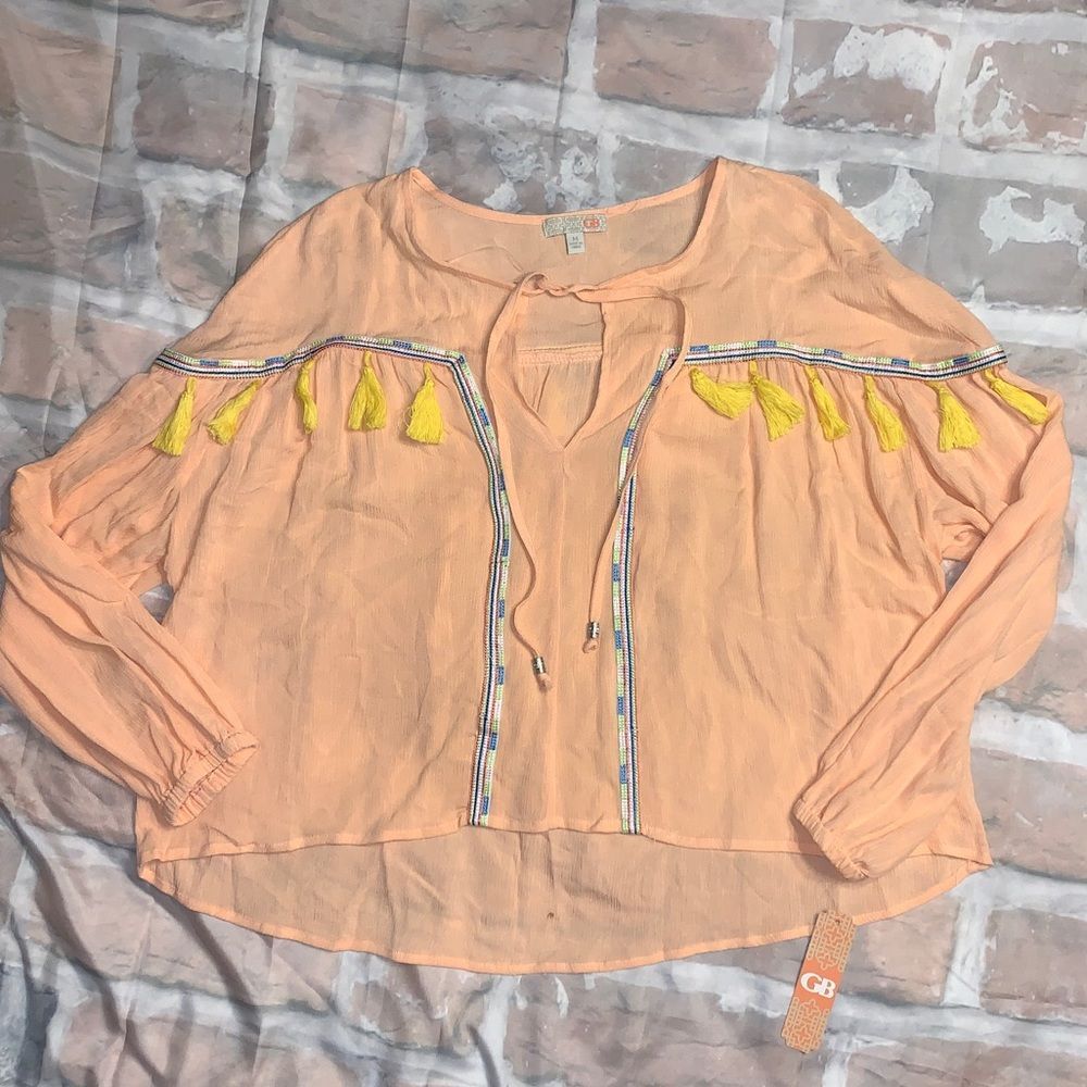 NWT Gianni Bini Tassel Shirt